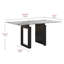 Table de salle à manger blanche avec 2 pieds piédestal noirs-1866012459