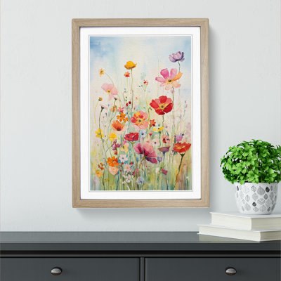 Wildflowers Gestural Art - Framed Print