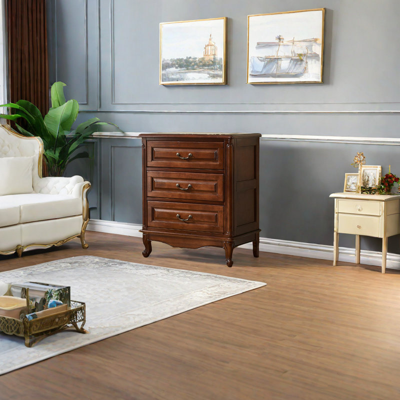 Commode d'appoint en bois d'hévéa style Simple