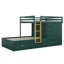 Lit superposé double avec garde-robe, 2 grands tiroirs et 5 petits tiroirs, lit superposé en bois avec échelle, garde-corps-30218420
