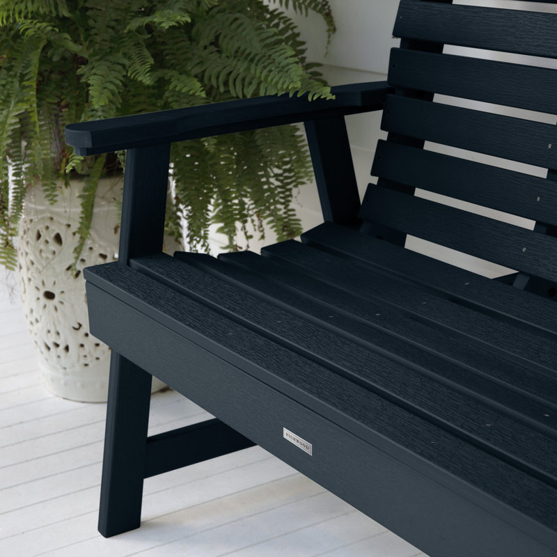 Banc de jardin en plastique Midwest, Bleu Nantucket, H 43 po x l 51,5 po x P 25 po