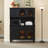 Black Solid Wood Sideboard-2085578363