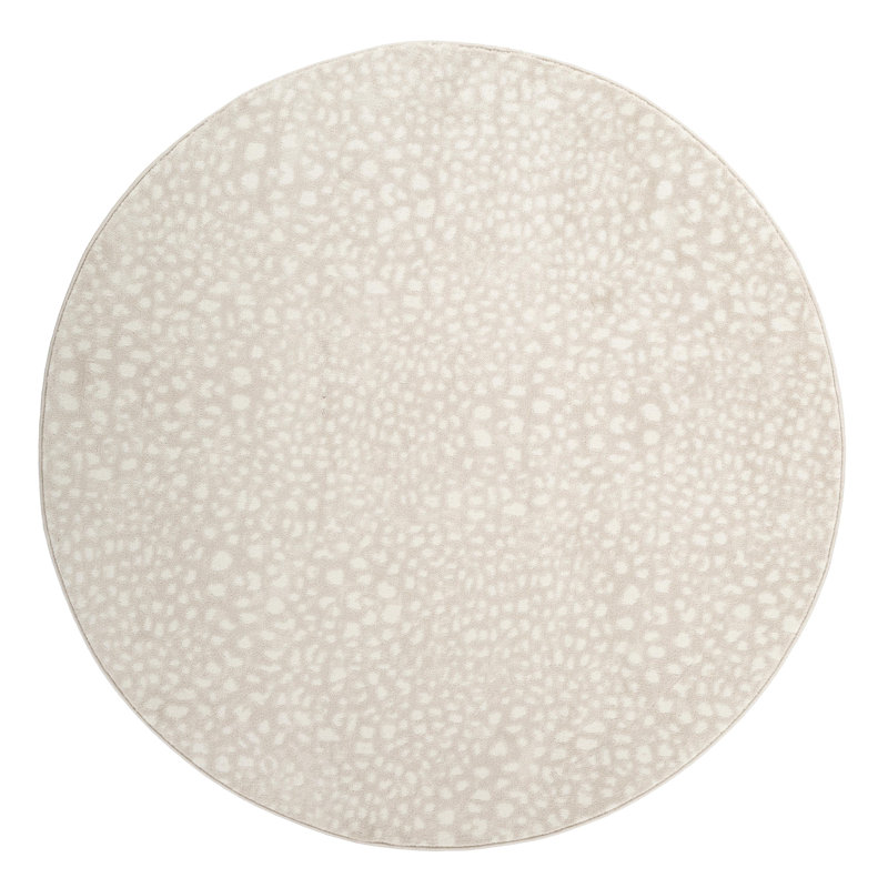 Tapis crème Abstact, Rond 6 pi