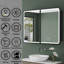 Armoire à pharmacie Brendyn 32 po L x 30 po H avec miroir, éclairage DEL à intensité et couleur réglables, antibuée, fonction mémoire, étagères en verre réglables, montage encastré ou en surface, certifiée ETL-203173053-251366853