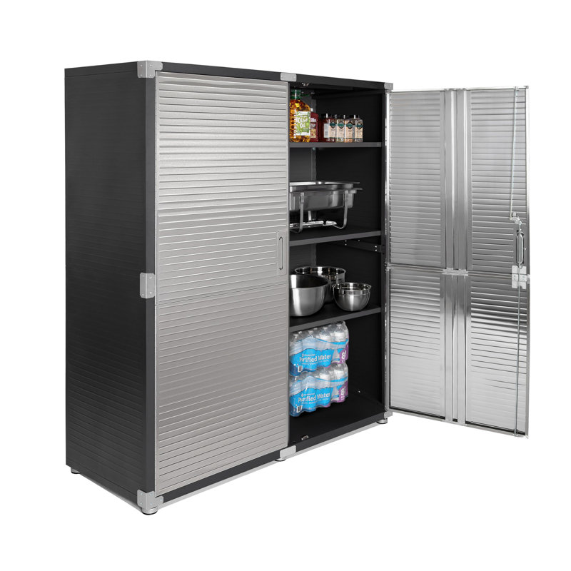 Armoire de rangement verrouillable en acier massif, Graphite