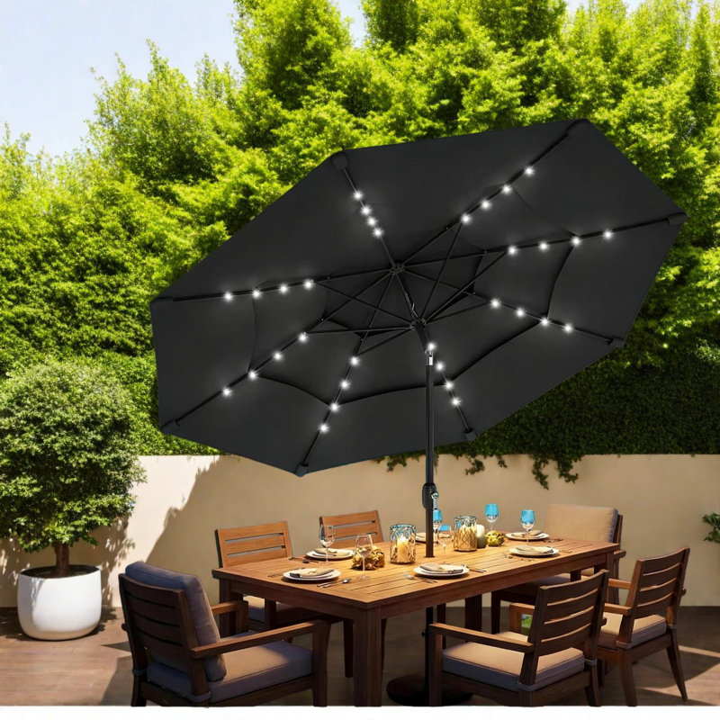 Grand parasol solaire en acier pour terrasse