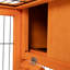 Grande cage à lapin orange avec aire de repos - toit imperméable amovible et spacieux pouvant accueillir divers animaux de compagnie