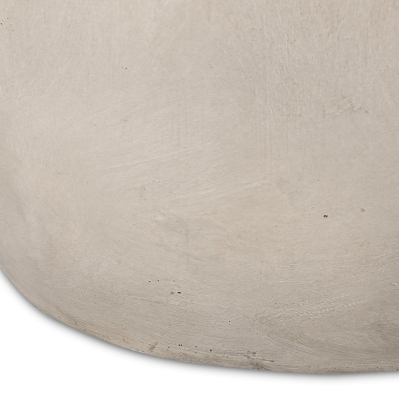 Table d'appoint Azaleh pour l'extérieur en béton léger - Design convexe minimaliste pour la cour arrière, gris, l 24,23 po x P 17,75 po H 20,74 po, sans assemblage de cour et de patio ovales modernes, requis