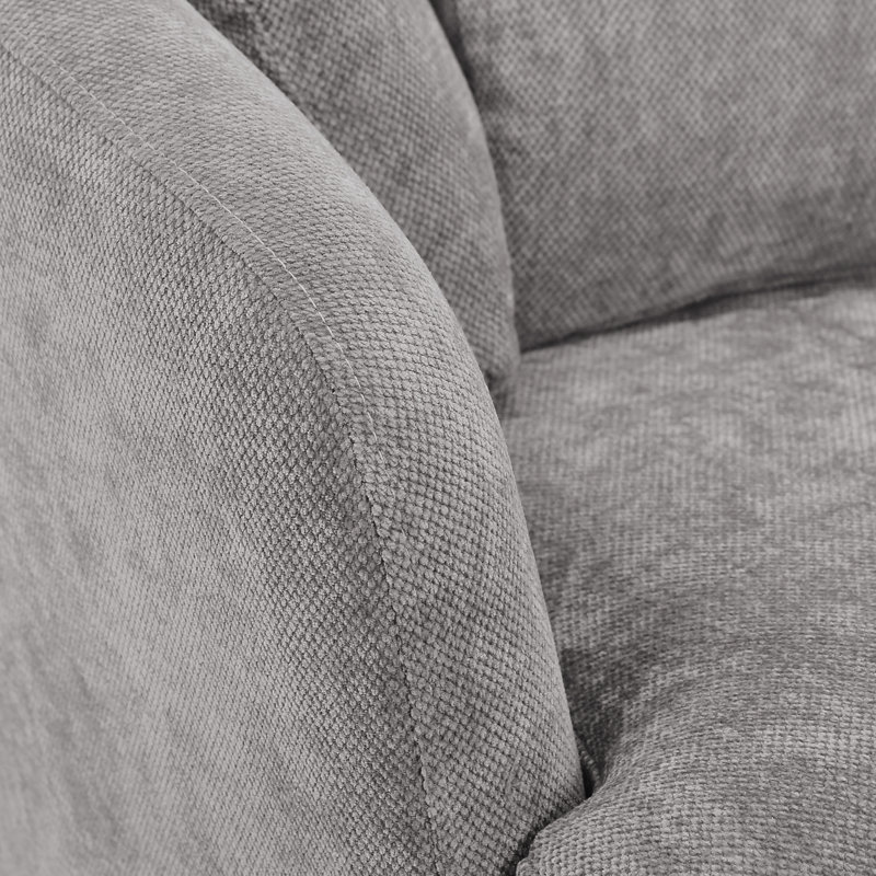 Lillyona Chenille Swivel Barrel Chairs, Gray Chenille