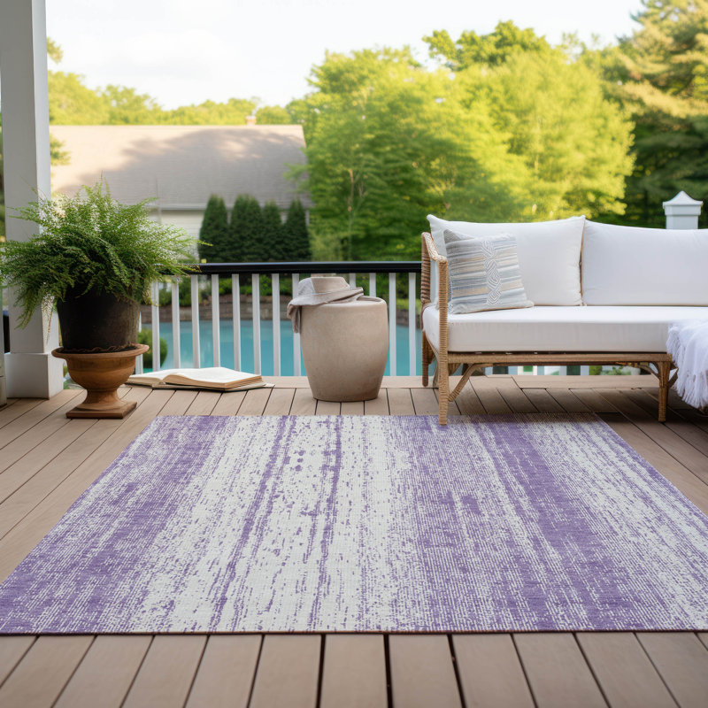 Malek Washable Abstract Indoor / Outdoor Rug, Rectangle 9' x 12'