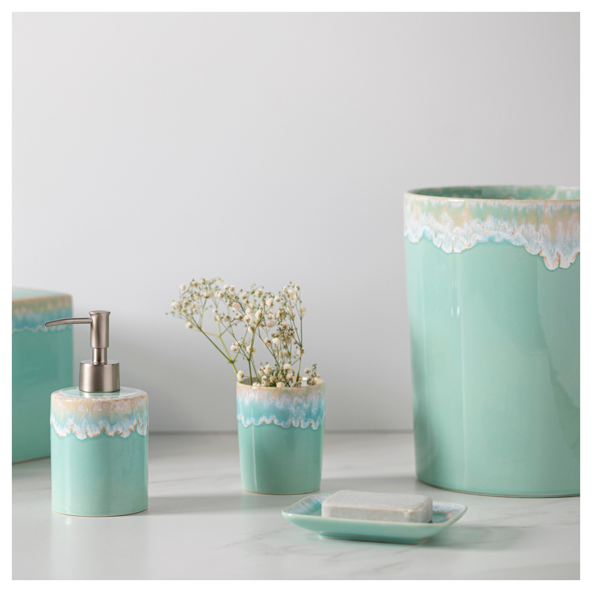 Taormina Bathroom Accessory Set, Aqua