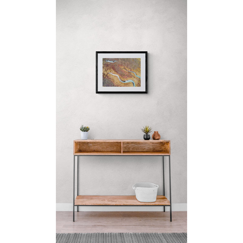 Abstract Aerial Landscape VII Print by Frank Peters, Black Framed Canvas, 19" H x 25" W x 2" D, No Mat