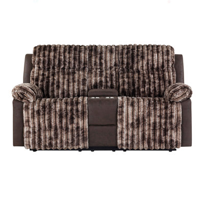 Bruni Brown Console Reclining Loveseat