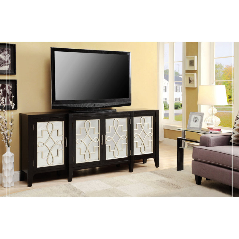 Dilara 72'' Console Table,Sideboard,Cabinet with 4 Doors, Black