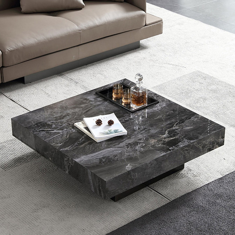 Table basse Italian, H 11,81 po x L 47,24 po x l 47,24 po, Gris