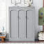 Lit escamotable double pleine grandeur avec tablettes, gris-1020745595
