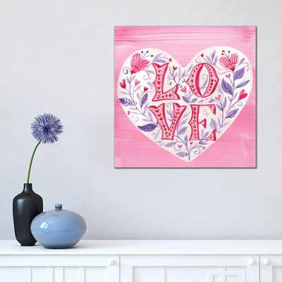 Hearts Flowers by Amanda Mcgee - Painting on Canvas
