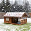 Maison de jeu en pin et bois de pin carbonisé pour parc, conception résistante aux intempéries-101453725