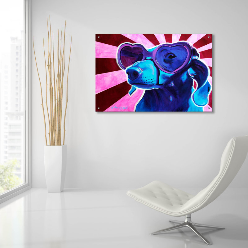 «Dachshund - Puppy Love» par Dawg Painter, H 24 po x l 36 po
