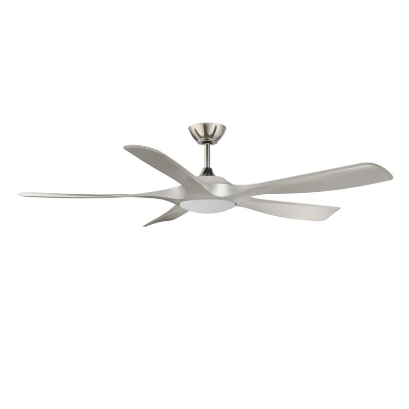 Achetez MISTRAL Ventilateur de plafond en nickel satiné de 56 po avec éclairage DEL et télécommande pour une efficacité énergétique accrue