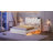 Twin-Size Upholstered Led Princess Bed Frame With Storage Drawers, Hidden Storage, Safety Rails, Charging Station, Heavy-Duty Metal Stand, Pink-1230876599-1230876602