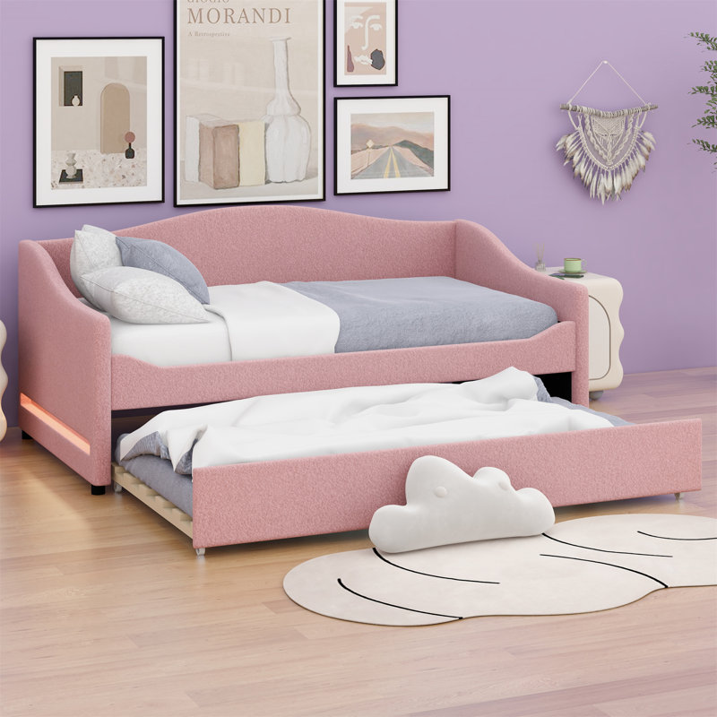 Anaiah Upholstered Daybed, Twin, Pink