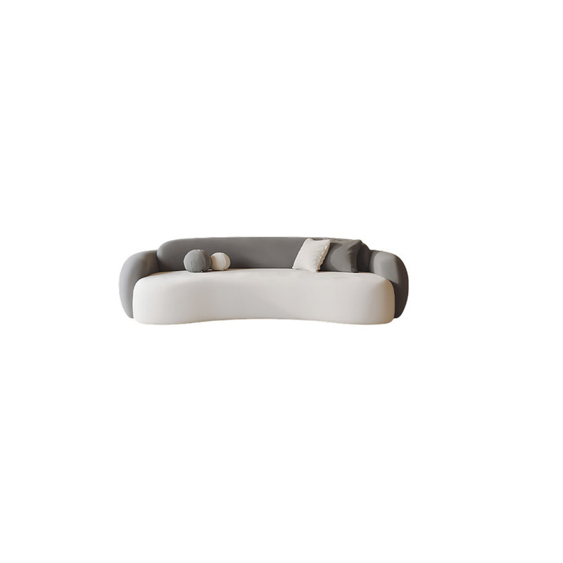 Canapé de conférence courbé gris foncé, H 27,56 po x l 82,68 po x P 37,4 po, 3