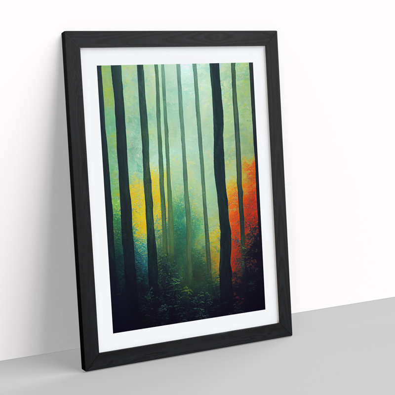 Breathtaking Forest - Single Picture Frame Print, Black, 64cm H x 46cm W x 2cm D