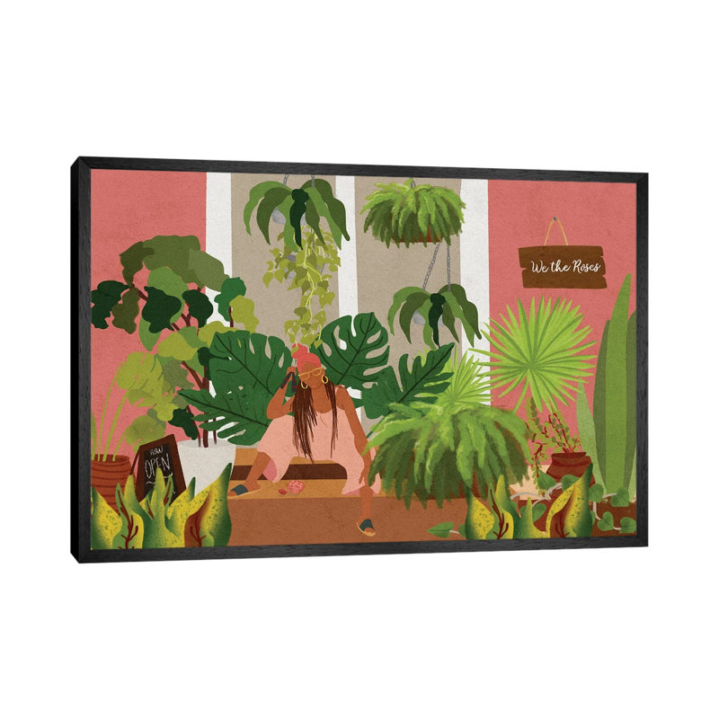 Plant Mom by Reyna Noriega - Print on Canvas, Black Framed, 66.04 cm H x 45.72 cm W