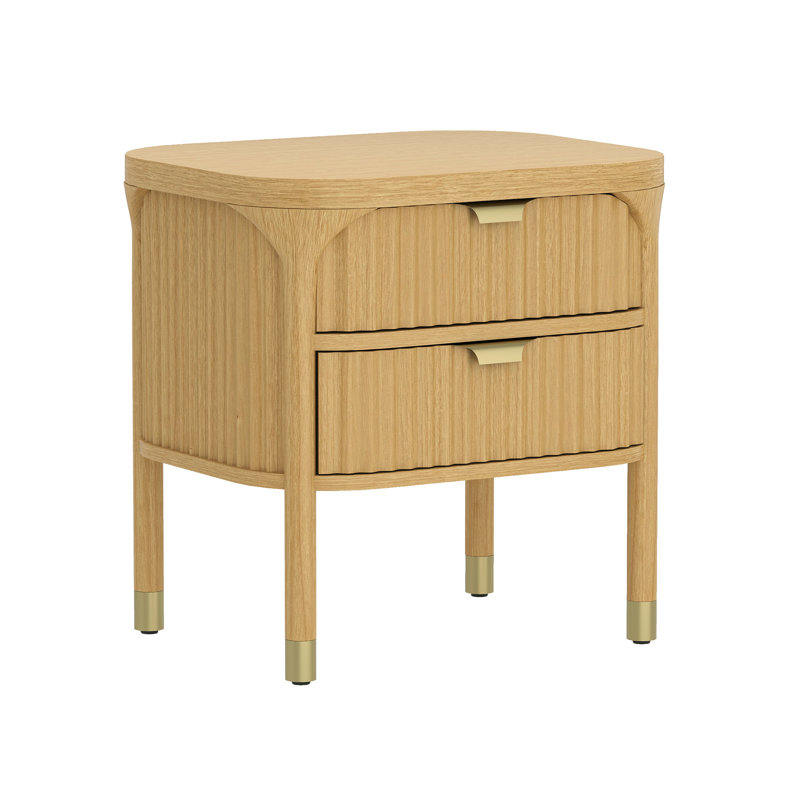 Table de chevet 2 tiroirs Parkwood, Naturel