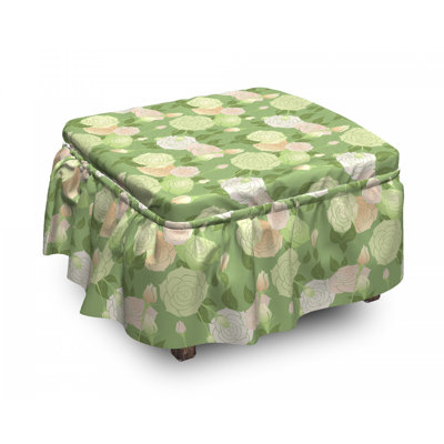 Housse pour repose-pieds abstract fleurs