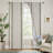 Boho Linen Blackout Curtains Double Layer Thermal Insulated Farmhouse Vintage Retro Printed Trim Pattern Lined Drapes for Living Room Bedroom Back Tab 2 Panels-716455658-718625211