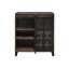Armoire à vin avec chêne rustique et noir, verre obscur pour un rangement décoratif pratique