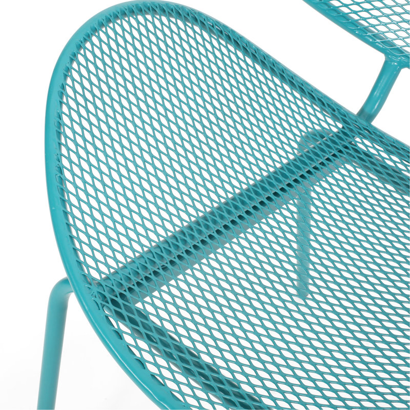 Teal Shell Chairs - Modern Design, Iron Frame, 26.06" D X 34.21" H For Garden Use Chair Shell, Mesh Seating, 24.82" W