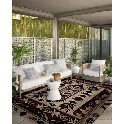 Tapis décoratif rétro bourgogne