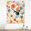 Horloge murale abstraite corail bleu sarcelle scandinave I
