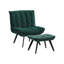 Bayaud Velvet Lounge Chair With Footstool-474090850