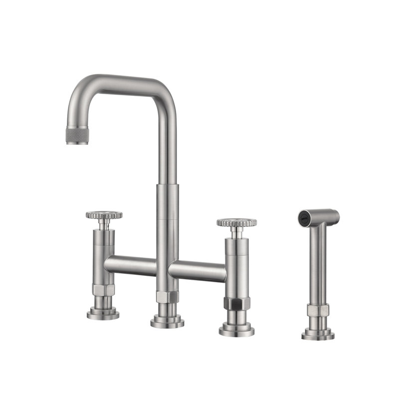 Landolt Kitchen Sink Faucet with Side Spray, Brushed Nickel