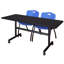Table gigogne d'appoint Nevjana, 2 chaises empilables-32962089-32962091-32962096