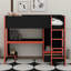 Lit mezzanine simple en bois avec bureau intégré, garde-robe, DEL et tiroir-2130834176