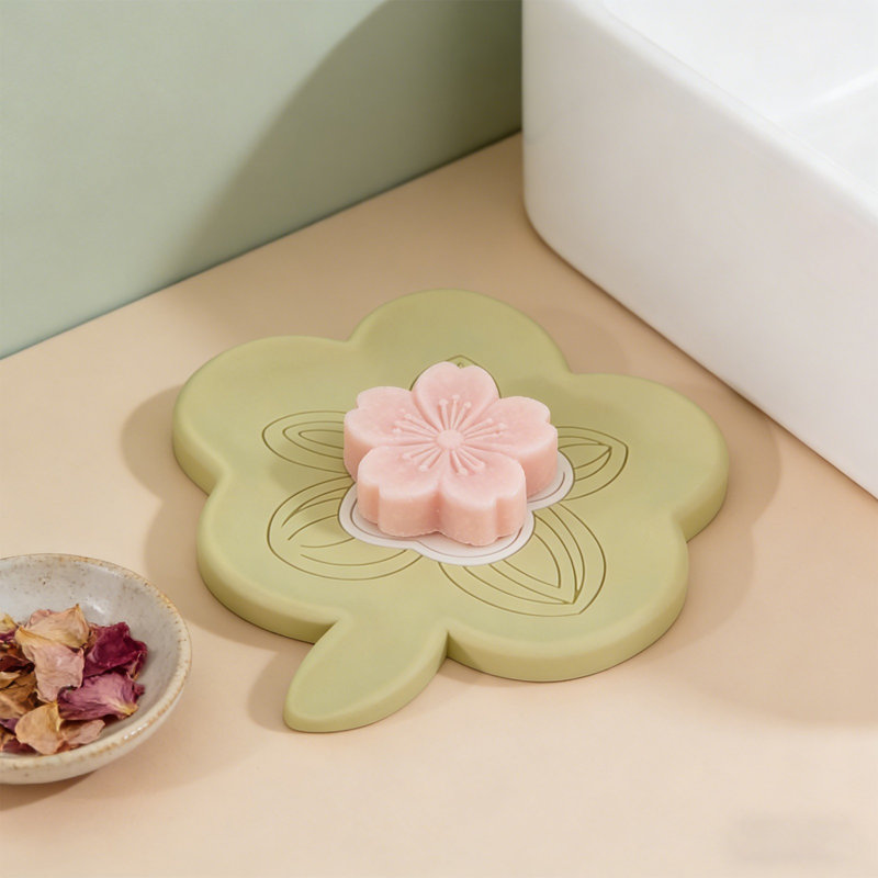 Rangement de savon en silicone Spring Peach, Green