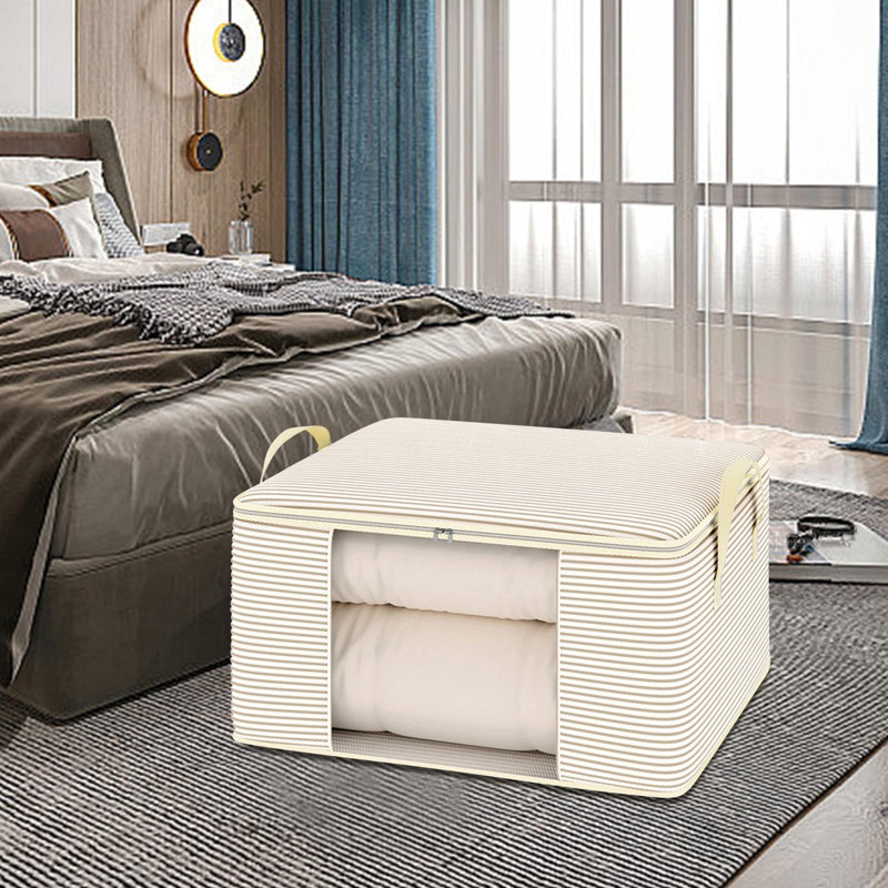  Quilt Storage Bags Moving Packing Bags, Large Capacity Storage Bins Portable Storage Containers with Reinforced Handles for Blanket, Comforter, Bedding