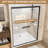 72" Tall 60" Wide Double Sliding Shower Door, 1/4" (6Mm) Clear Tempered Glass, Matte Black Aluminum Frame, Stainless Steel Handles, Width Can Be 56" - 60", Waterproof Function For Room, Scatter Film,
