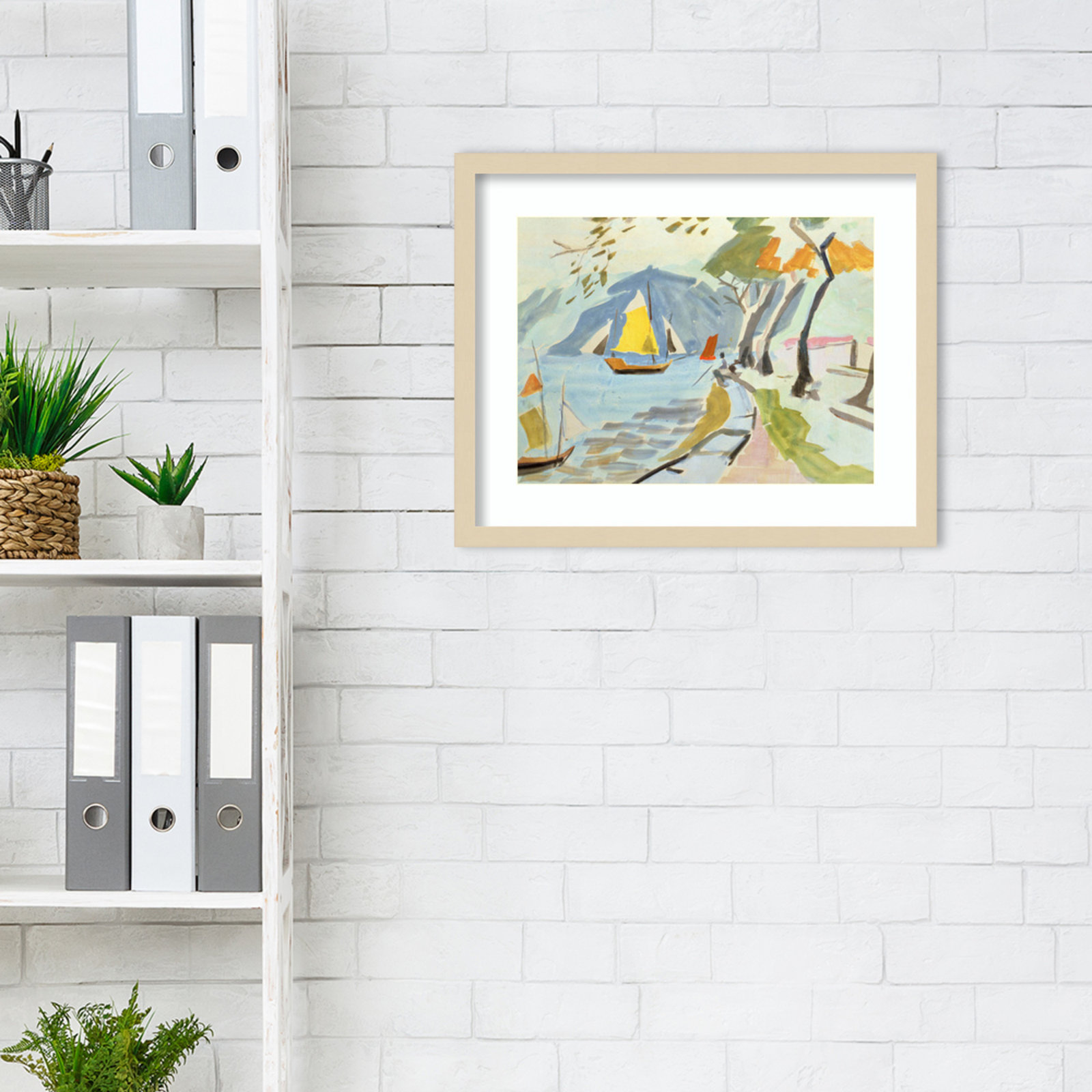 Macau Shoreline Print by Anne Durham, Brown, 17" H x 21" W x 1" D
