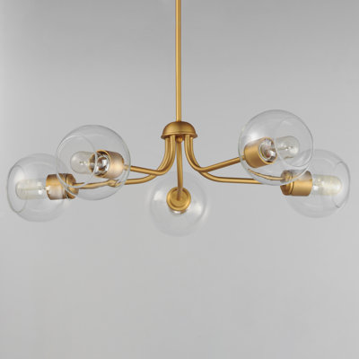 Lustre classique / traditionnel en acier à 5 lumières à intensité variable Mirianne