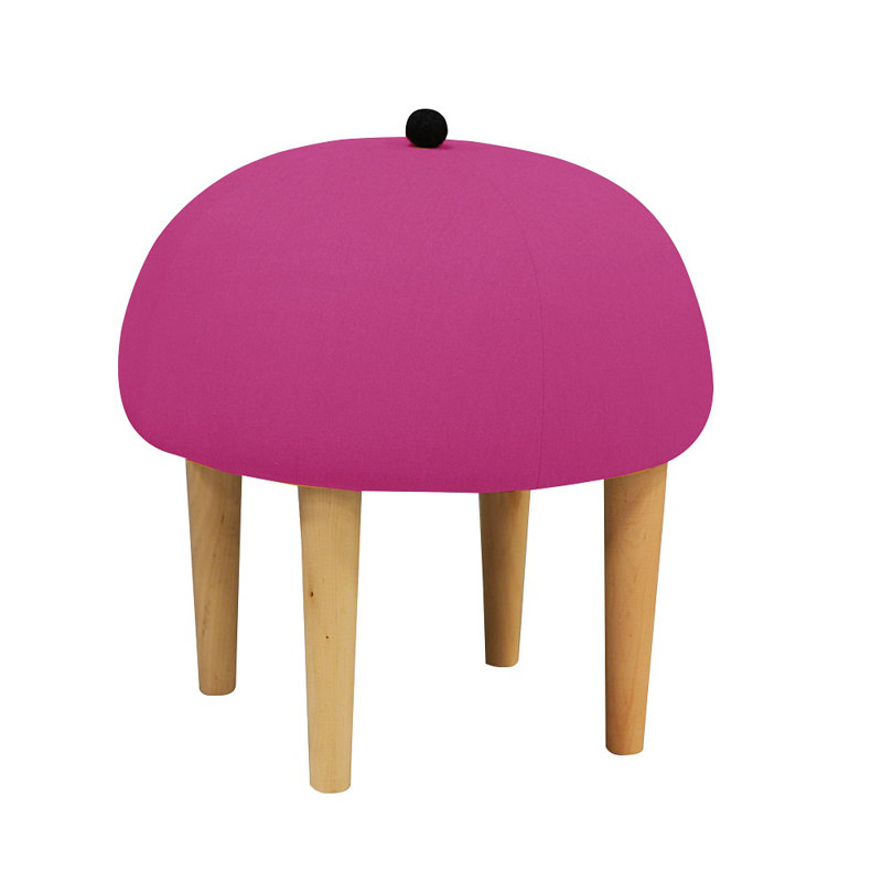 Moher Solid Wood Accent Stool, Pink