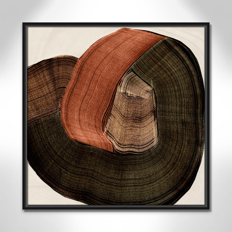 «Folded Earth II» par , Toile avec cadre, 25.5'' W x 25.5'' H, Cadre flottant noir