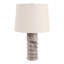 Lampe de table sculptée avec base cannelée pour salon et bureau - Petite lampe d'appoint moderne pour chambre à coucher - 61 cm, ivoire et beige