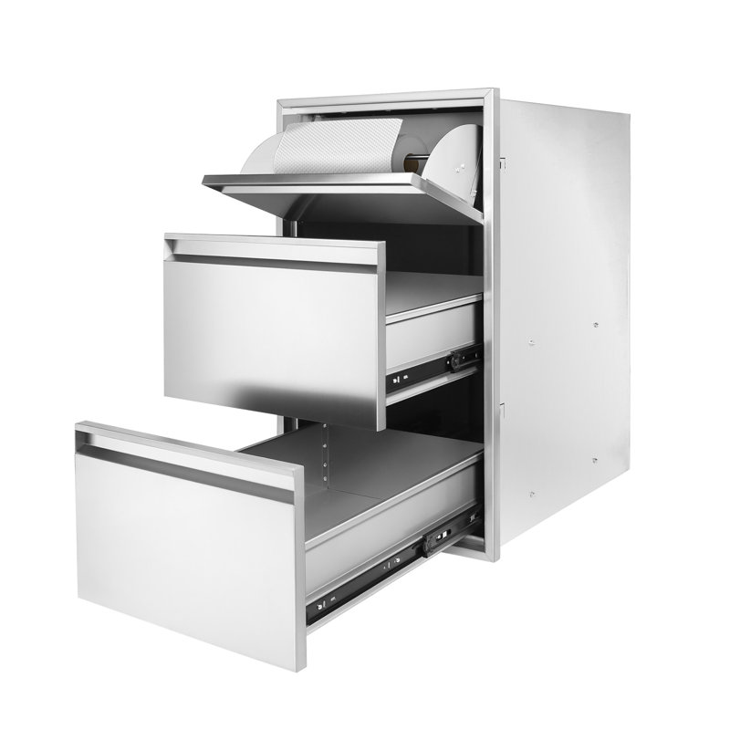 L 17 po x P 21 po x H 30 po, tiroir de cuisine pour barbecue pour îlot de barbecue et cuisine extérieure
