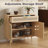 Furnify Rattan Sideboard Buffet Set Of 2, Boho Kitchen Cabinet With Drawer & 2 Doors, Modern Mid Century Accent Cabinet With Adjustable Shelf, Coffee Bar For Living Room, Entryway, Kitchen, Oak-2044877774
